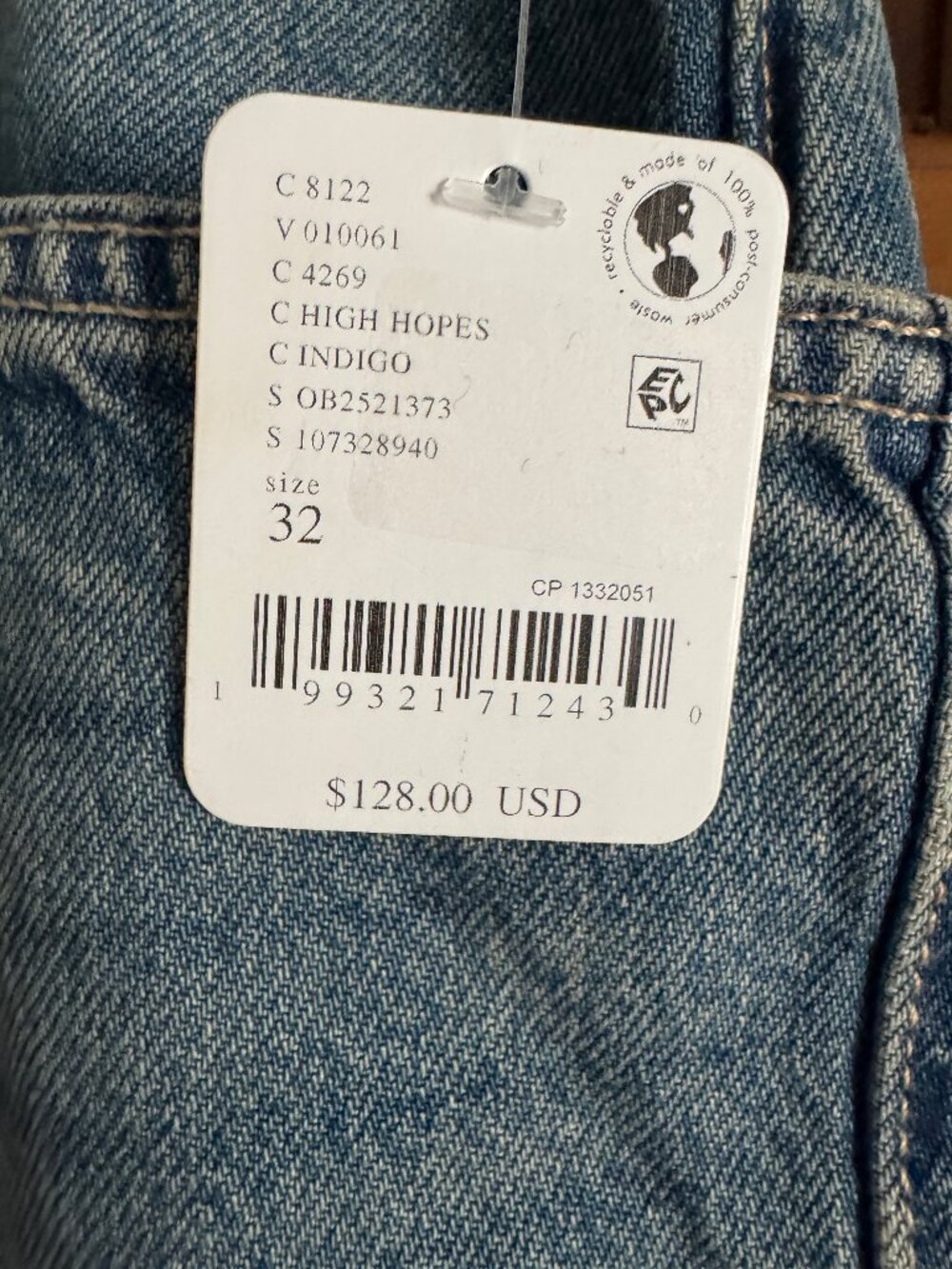 Free People We The Free High Hopes Moxie Jeans Indigo Size 32 NWT - Picture 5 of 13